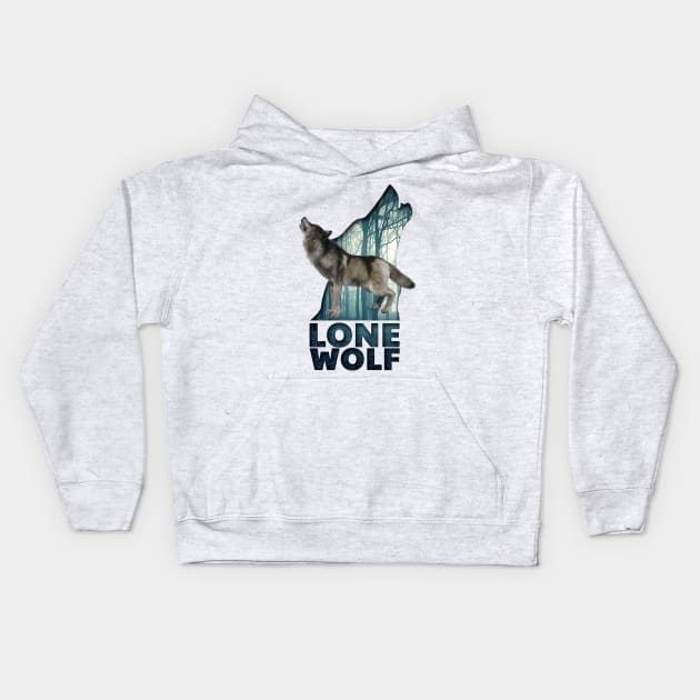 The lone wolf howls Kids Hoodie by Boss creative